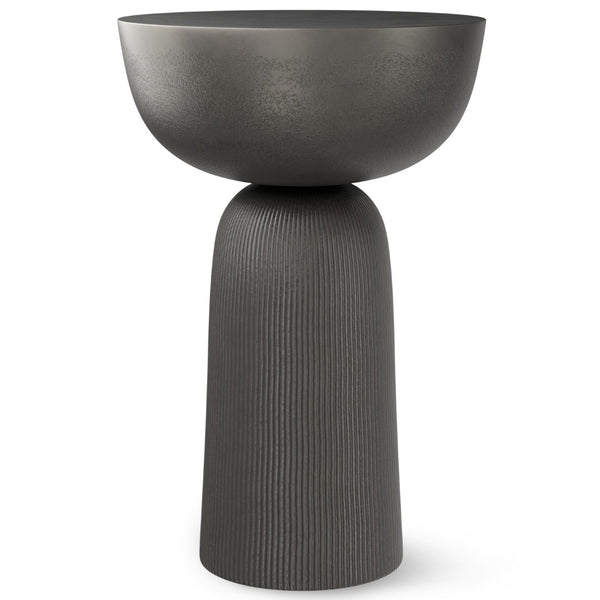 HomeRoots 21" Black Aluminum Round End Table - Modern, Durable Accent for Living Room, Bedside, or Small Spaces 636076