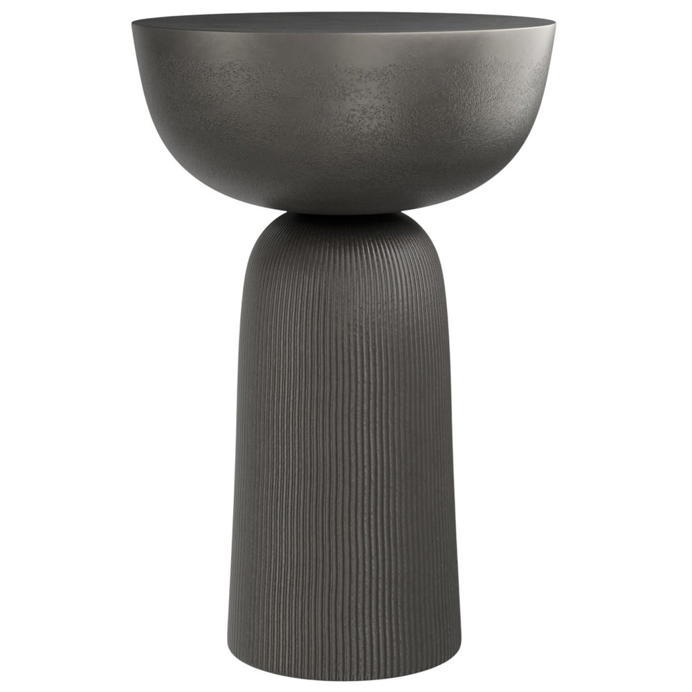 HomeRoots 21" Black Aluminum Round End Table - Modern, Durable Accent for Living Room, Bedside, or Small Spaces 636076