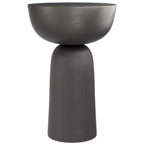HomeRoots 21" Black Aluminum Round End Table - Modern, Durable Accent for Living Room, Bedside, or Small Spaces 636076