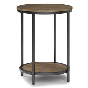 HomeRoots 24" Granite Gray Metal Round End Table - Stylish Industrial Design, Versatile Use, Durable & Compact 636077
