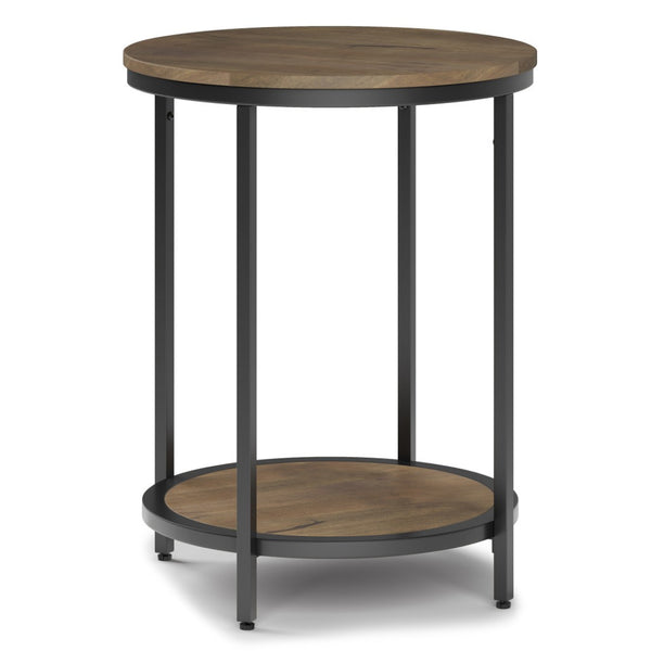 HomeRoots 24" Granite Gray Metal Round End Table - Stylish Industrial Design, Versatile Use, Durable & Compact 636077