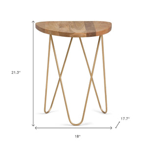 HomeRoots 21" Gold Metal Round End Table - Elegant Modern Accent for Living Spaces, Compact & Versatile Design 636078