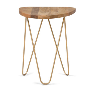 HomeRoots 21" Gold Metal Round End Table - Elegant Modern Accent for Living Spaces, Compact & Versatile Design 636078