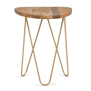 HomeRoots 21" Gold Metal Round End Table - Elegant Modern Accent for Living Spaces, Compact & Versatile Design 636078