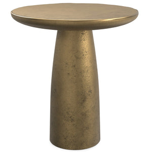 HomeRoots 20" Antiqued Brass Aluminum Round End Table – Elegant Accent for Living Spaces, Fully Assembled & Versatile 636079