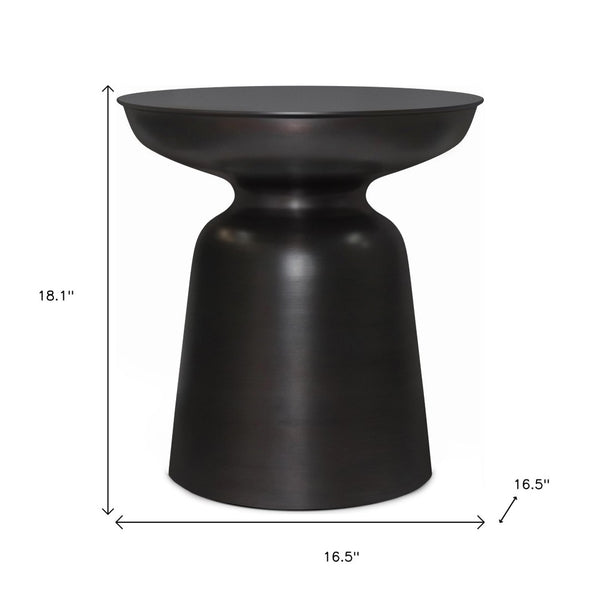 HomeRoots 18" Copper Metal Round End Table - Sleek, Modern Design for Small Spaces & Versatile Use Options 636081