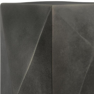 HomeRoots 18" Graphite Aluminum Square End Table – Modern Compact Design for Versatile Use in Any Space! 636083