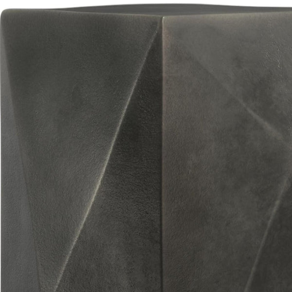 HomeRoots 18" Graphite Aluminum Square End Table – Modern Compact Design for Versatile Use in Any Space! 636083