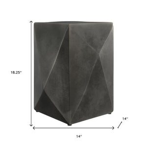 HomeRoots 18" Graphite Aluminum Square End Table – Modern Compact Design for Versatile Use in Any Space! 636083
