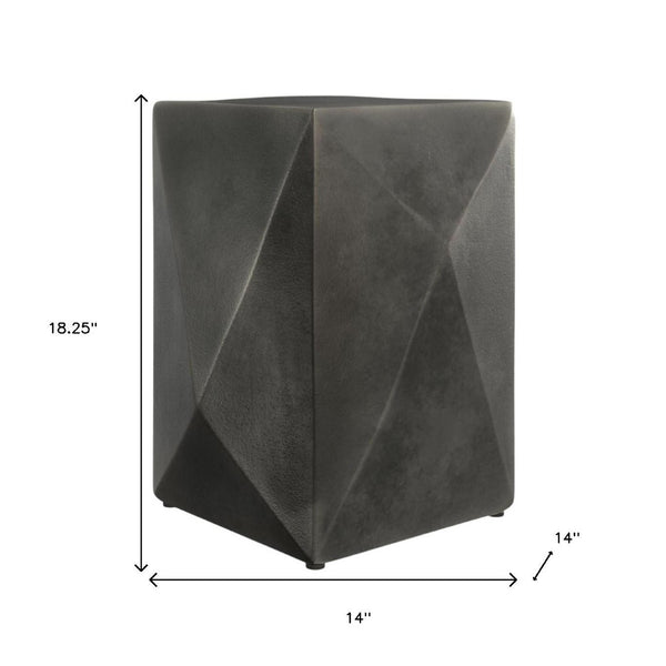 HomeRoots 18" Graphite Aluminum Square End Table – Modern Compact Design for Versatile Use in Any Space! 636083