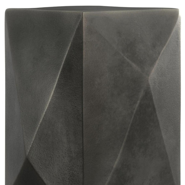 HomeRoots 18" Graphite Aluminum Square End Table – Modern Compact Design for Versatile Use in Any Space! 636083