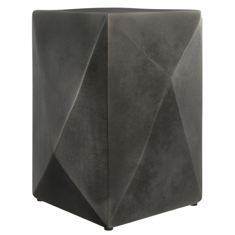 HomeRoots 18" Graphite Aluminum Square End Table – Modern Compact Design for Versatile Use in Any Space! 636083