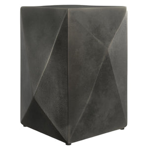 HomeRoots 18" Graphite Aluminum Square End Table – Modern Compact Design for Versatile Use in Any Space! 636083
