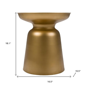 HomeRoots 18" Gold Metal Round End Table - Modern Glam Accent for Small Spaces, Fully Assembled & Versatile Use 636084
