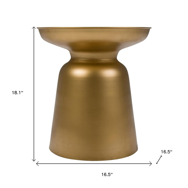 HomeRoots 18" Gold Metal Round End Table - Modern Glam Accent for Small Spaces, Fully Assembled & Versatile Use 636084