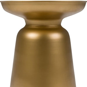 HomeRoots 18" Gold Metal Round End Table - Modern Glam Accent for Small Spaces, Fully Assembled & Versatile Use 636084