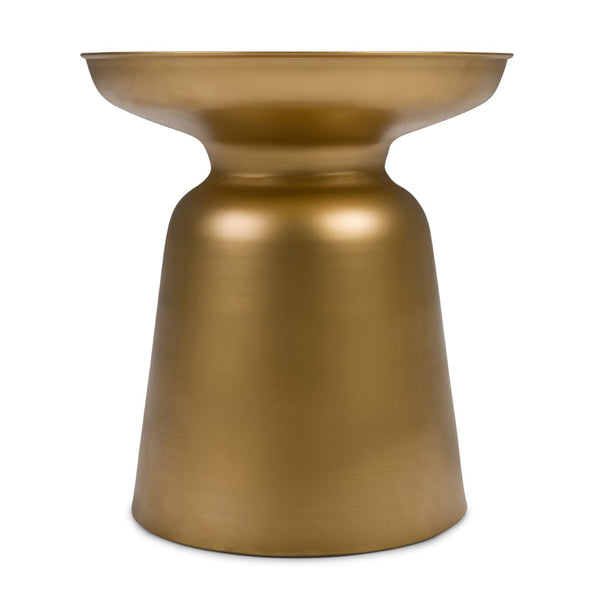 HomeRoots 18" Gold Metal Round End Table - Modern Glam Accent for Small Spaces, Fully Assembled & Versatile Use 636084