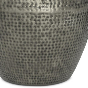HomeRoots 18" Silver Metal Round End Table - Sleek, Modern Design with Abstract Base for Versatile Everyday Use 636087