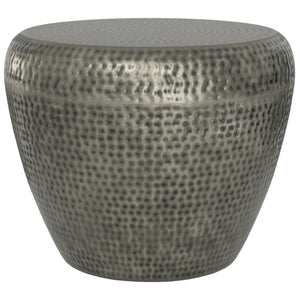 HomeRoots 18" Silver Metal Round End Table - Sleek, Modern Design with Abstract Base for Versatile Everyday Use 636087