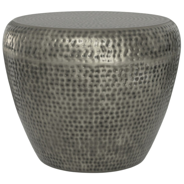 HomeRoots 18" Silver Metal Round End Table - Sleek, Modern Design with Abstract Base for Versatile Everyday Use 636087