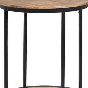 HomeRoots 24" Natural Metal Round End Table – Modern Industrial Accent Table for Living Room, Fully Assembled 636089