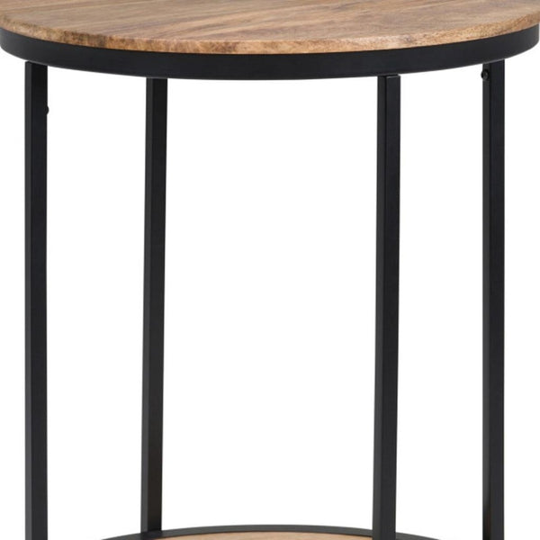 HomeRoots 24" Natural Metal Round End Table – Modern Industrial Accent Table for Living Room, Fully Assembled 636089