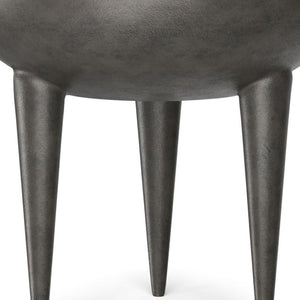 HomeRoots 18" Graphite Aluminum Round End Table - Sleek, Modern Accent for Living Rooms, Bedrooms & Outdoors 636090