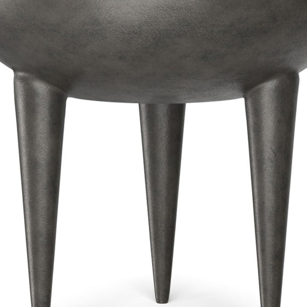 HomeRoots 18" Graphite Aluminum Round End Table - Sleek, Modern Accent for Living Rooms, Bedrooms & Outdoors 636090