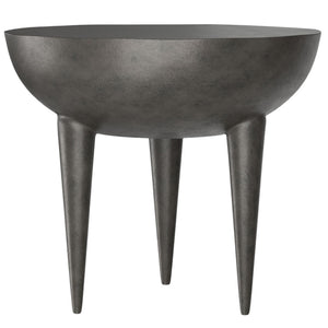 HomeRoots 18" Graphite Aluminum Round End Table - Sleek, Modern Accent for Living Rooms, Bedrooms & Outdoors 636090