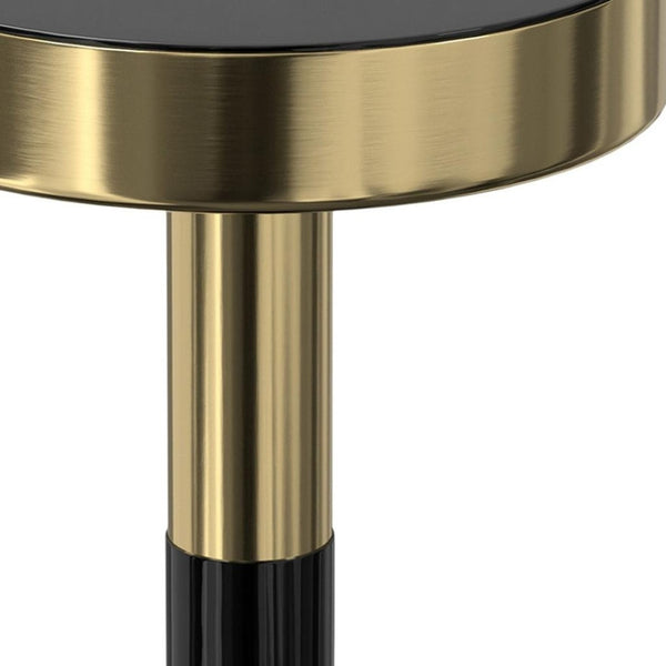 HomeRoots 25" Modern Gold and Turquoise Round End Table - Stylish Accent for Small Spaces and Versatile Use 636091