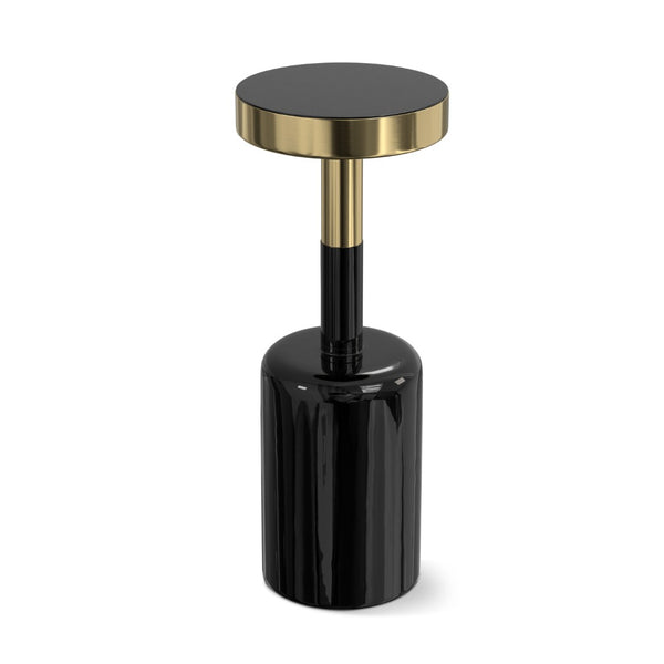HomeRoots 25" Modern Gold and Turquoise Round End Table - Stylish Accent for Small Spaces and Versatile Use 636091