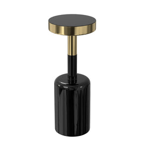 HomeRoots 25" Modern Gold and Turquoise Round End Table - Stylish Accent for Small Spaces and Versatile Use 636091