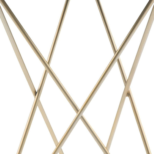 HomeRoots 23" Gold Metal Round End Table with Chic Trunk Storage – Modern Accent for Living Room & Bedroom 636092