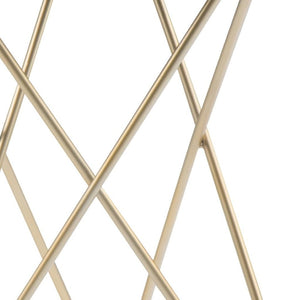 HomeRoots 23" Gold Metal Round End Table with Chic Trunk Storage – Modern Accent for Living Room & Bedroom 636092