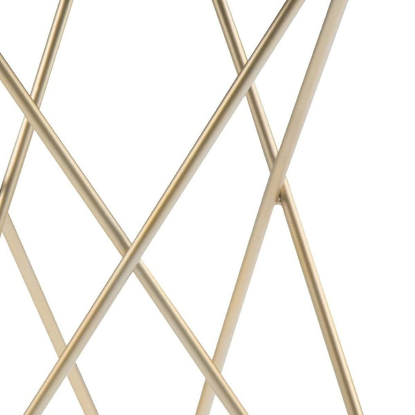 HomeRoots 23" Gold Metal Round End Table with Chic Trunk Storage – Modern Accent for Living Room & Bedroom 636092