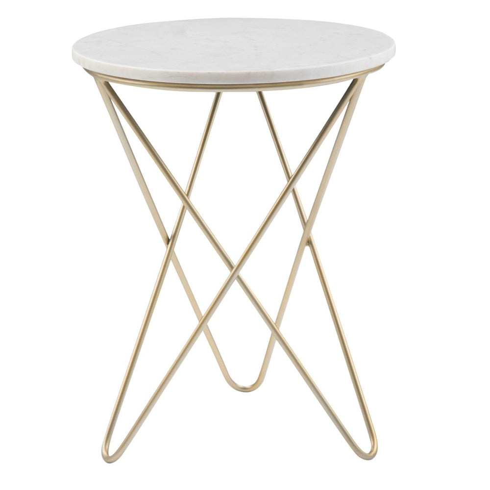 HomeRoots 23" Gold Metal Round End Table with Chic Trunk Storage – Modern Accent for Living Room & Bedroom 636092