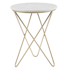 HomeRoots 23" Gold Metal Round End Table with Chic Trunk Storage – Modern Accent for Living Room & Bedroom 636092
