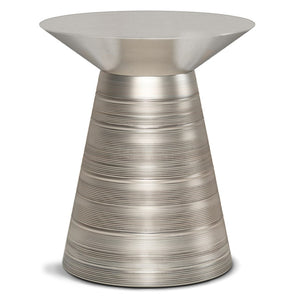 HomeRoots 20" Sleek Silver Metal Round End Table – Modern Accent for Living Rooms, Bedrooms & Small Spaces 636094