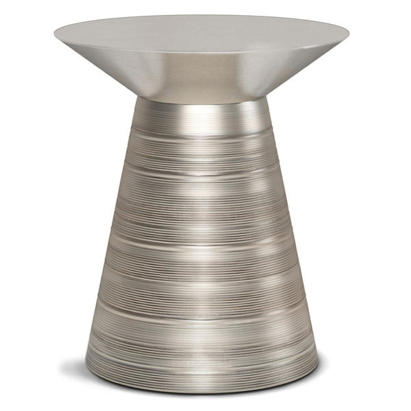 HomeRoots 20" Sleek Silver Metal Round End Table – Modern Accent for Living Rooms, Bedrooms & Small Spaces 636094