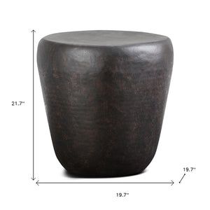 HomeRoots 22" Bronze Metal Round End Table - Stylish Industrial Accent for Living Room, Bedroom & Entryway 636095