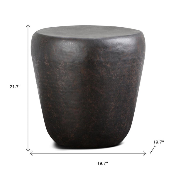 HomeRoots 22" Bronze Metal Round End Table - Stylish Industrial Accent for Living Room, Bedroom & Entryway 636095
