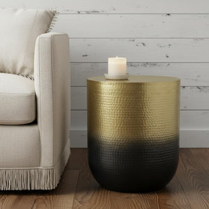 HomeRoots 22" Gold Metal Round End Table - Elegant Accent for Modern Spaces, Fully Assembled & Versatile Use 636096