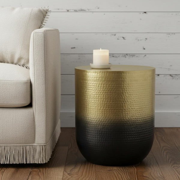 HomeRoots 22" Gold Metal Round End Table - Elegant Accent for Modern Spaces, Fully Assembled & Versatile Use 636096