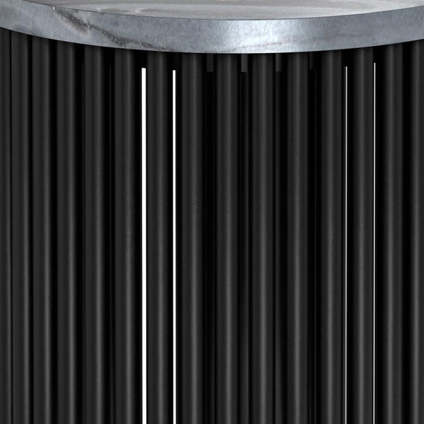 HomeRoots 21" Black Marble Round End Table - Elegant Accent for Small Spaces, Versatile Use & Timeless Design 636097