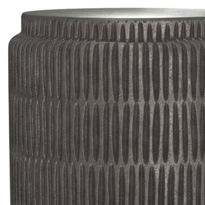 HomeRoots 22" Modern Graphite Aluminum Round End Table - Stylish & Versatile for Small Spaces, Fully Assembled 636098