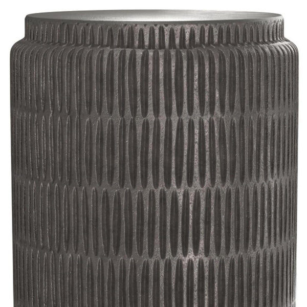 HomeRoots 22" Modern Graphite Aluminum Round End Table - Stylish & Versatile for Small Spaces, Fully Assembled 636098