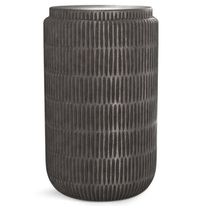 HomeRoots 22" Modern Graphite Aluminum Round End Table - Stylish & Versatile for Small Spaces, Fully Assembled 636098