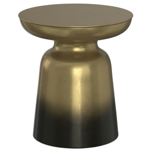 HomeRoots 18" Gold Metal Round End Table – Chic, Modern Accent for Small Spaces as Bedside or Side Table 636099