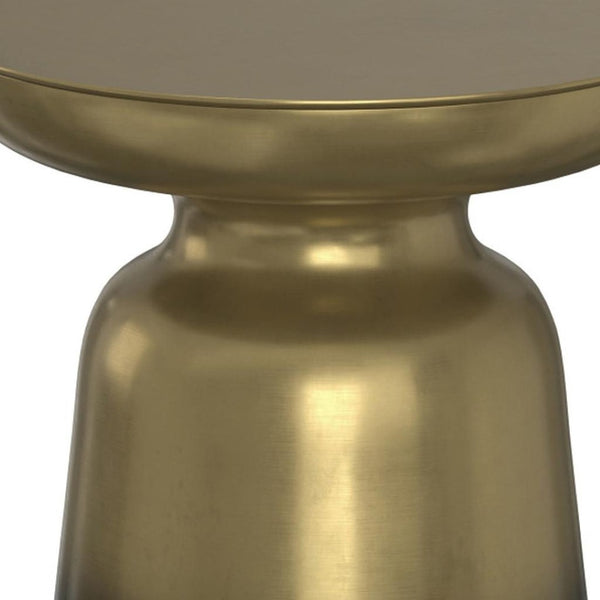 HomeRoots 18" Gold Metal Round End Table – Chic, Modern Accent for Small Spaces as Bedside or Side Table 636099