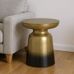 HomeRoots 18" Gold Metal Round End Table – Chic, Modern Accent for Small Spaces as Bedside or Side Table 636099